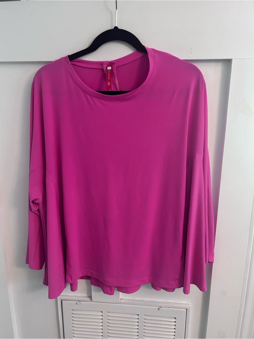 IC Collection Pink Fuchsia Oversized Lagenlook Tunic Top L Made in USA